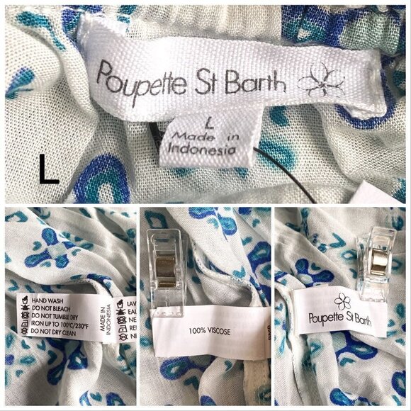 NWT Poupette St. Barth Clara Blue Parrot Mini Dress size L - Picture 5 of 15